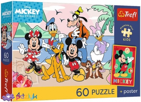 60 эл. Premium Plus Kids - Мышка Микки и друзья. Веселая миссия / Disney Mickey and friends / Trefl
