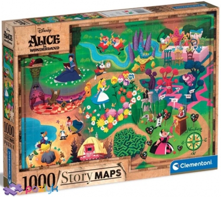 1000 эл. Story Maps - Алиса в стране чудес / Disney Maps Alice in wonderland / Clementoni