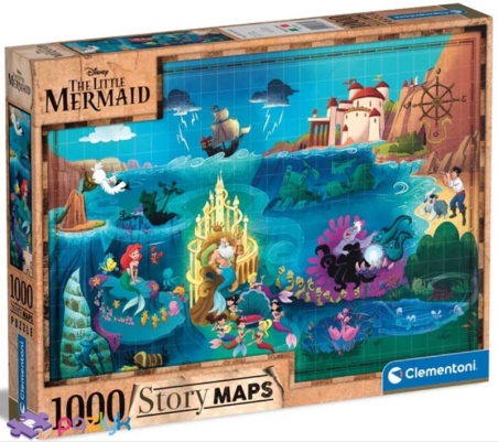 1000 ел. Story Maps - Русалонька / Disney Maps The Little Mermaid / Clementoni