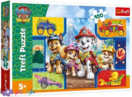 100 ел. - Цуценячий патруль. Цуценята і динозаври / PAW Patrol The Dino Movie / Trefl
