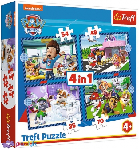 4 в 1 (35,48,54,70) эл. - Щенячий патруль. Щенячьи дела / Viacom PAW Patrol / Trefl