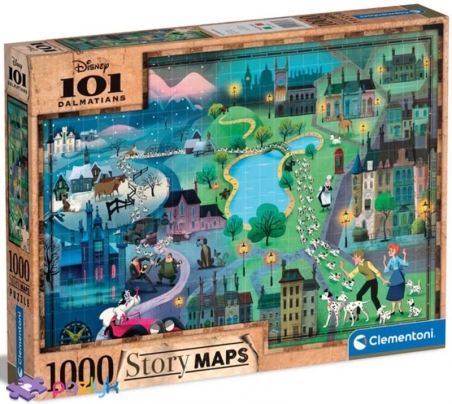 1000 эл. Story Maps - 101 Далматинец / Disney Maps 101 Dalmatians / Clementoni