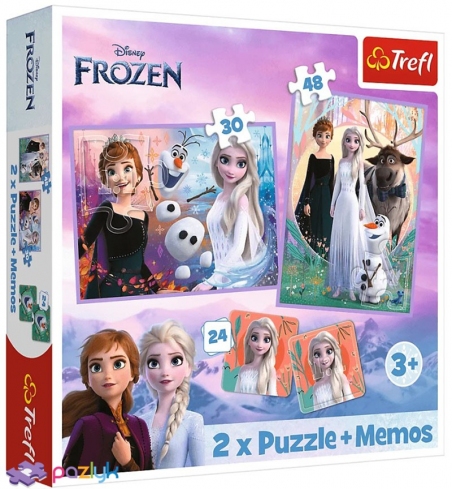 2 в 1 (30,48) эл.+ Мемос – Холодное сердце-2. Принцессы в своей стране / Disney Frozen 2 / Trefl