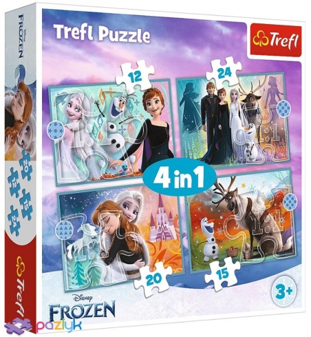 4 в 1 (12,15,20,24) эл. - Холодное сердце-2. Удивительный мир ледяной страны / Disney Frozen 2 / Trefl