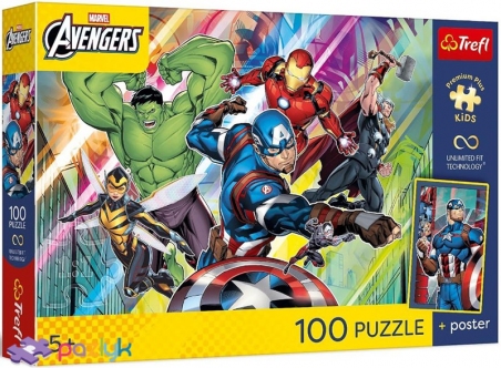 100 ел. Premium Plus Kids - Месники. Потужність і сила / Disney Marvel The Avengers / Trefl
