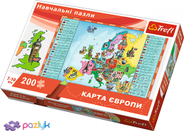 200 эл. Учебные - Карта Европы для детей (украиноязычная версия) / Trefl