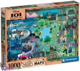 1000 ел. Story Maps - 101 Далматинець / Disney Maps 101 Dalmatians / Clementoni