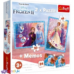2 в 1 (30,48) ел.+ Мемос – Крижане серце-2. Загадкова земля / Disney Frozen 2 / Trefl